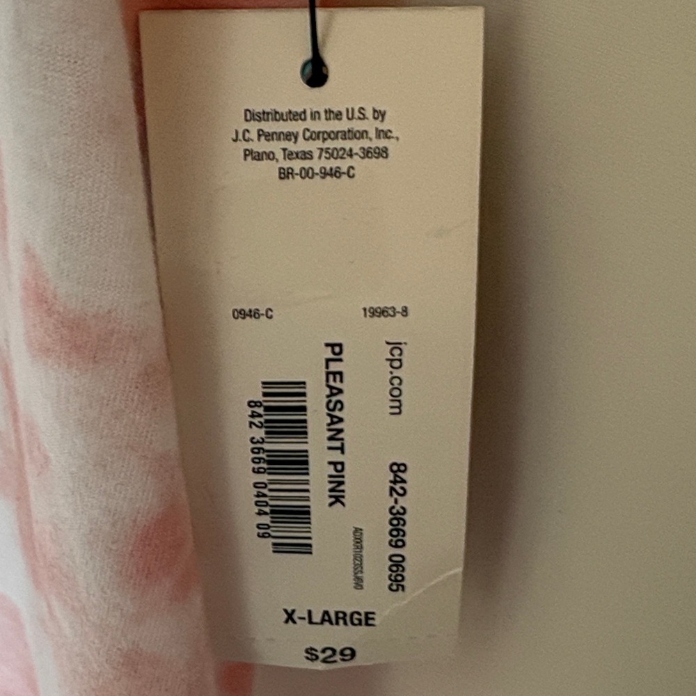 A.N.A. Pink and White Tie-Dye V-Neck Top size XL NWT - Picture 5 of 6